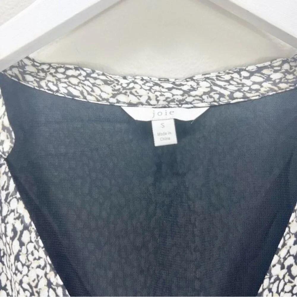 NEW Joie Provence Midi Dress Silk Floral Black Long Sleeve Size Small S